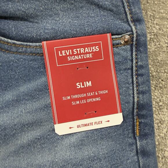 Levi Strauss Signature Slim Fit Ultimate Flex Med Wash Stretch Denim Jeans 34x34 - Picture 3 of 10